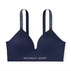 Victoria's Secret Blue Seamless Bra with Adjustable Straps Size Small